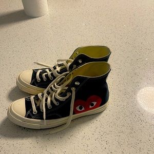 Mens high top comme des garcon chucks in black great condition rarely worn
